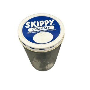 Vintage Skippy Glass Peanut Butter Jar